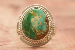 Genuine Emerald Valley Turquoise Sterling Silver Native American Ring